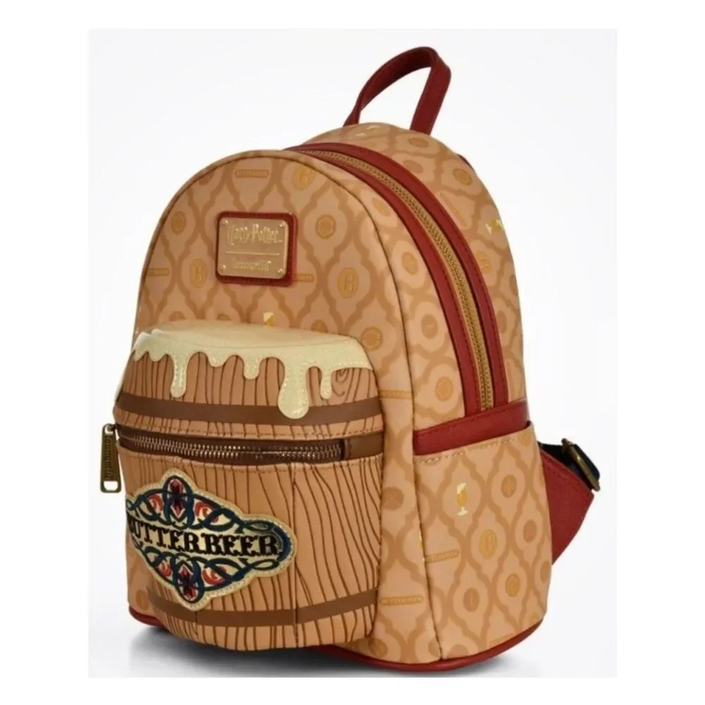 Loungefly Harry Potter Butterbeer Beer Barrel Mini Backpack NWT 3D Wizarding